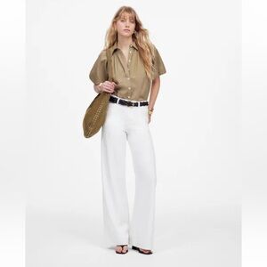 Women's White Wide-Leg Jeans